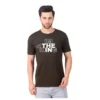 Fabstieve men Solid Round Neck Pure Cotton Brown (Vk-219_Print-42)