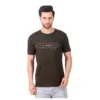 Fabstieve men Solid Round Neck Pure Cotton Brown (Vk-219_Print-44)