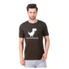 Fabstieve men Solid Round Neck Pure Cotton Brown (Vk-219_Print-47)