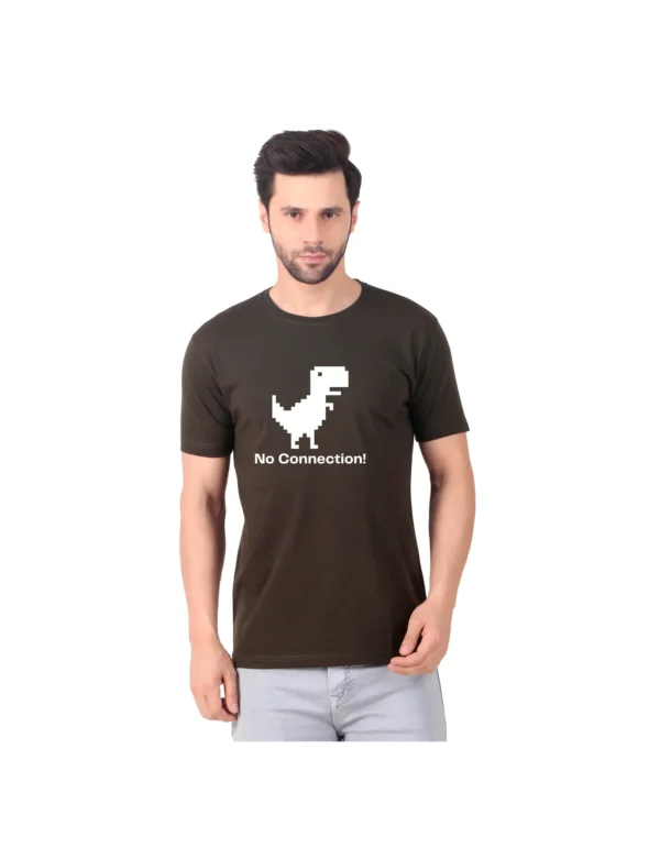 Fabstieve men Solid Round Neck Pure Cotton Brown (Vk-219_Print-47)