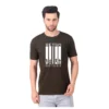 Fabstieve men Solid Round Neck Pure Cotton Brown (Vk-219_Print-48)