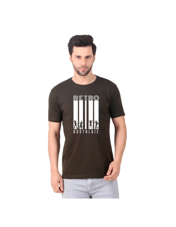 Fabstieve men Solid Round Neck Pure Cotton Brown (Vk-219_Print-48)