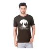 Fabstieve men Solid Round Neck Pure Cotton Brown (Vk-219_Print-49)