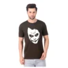 Fabstieve men Solid Round Neck Pure Cotton Brown (Vk-219_Print-5)
