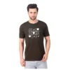 Fabstieve men Solid Round Neck Pure Cotton Brown (Vk-219_Print-51)