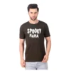 Fabstieve men Solid Round Neck Pure Cotton Brown (Vk-219_Print-58)