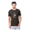 Fabstieve men Solid Round Neck Pure Cotton Brown (Vk-219_Print-11)