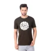 Fabstieve men Solid Round Neck Pure Cotton Brown (Vk-219_Print-61)