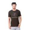 Fabstieve men Solid Round Neck Pure Cotton Brown (Vk-219_Print-66)