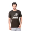Fabstieve men Solid Round Neck Pure Cotton Brown (Vk-219_Print-68)