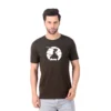 Fabstieve men Solid Round Neck Pure Cotton Brown (Vk-219_Print-73)