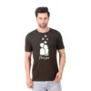 Fabstieve men Solid Round Neck Pure Cotton Brown (Vk-219_Print-74)