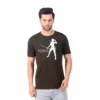Fabstieve men Solid Round Neck Pure Cotton Brown (Vk-219_Print-77)