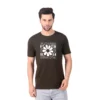Fabstieve men Solid Round Neck Pure Cotton Brown (Vk-219_Print-82)