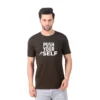 Fabstieve men Solid Round Neck Pure Cotton Brown (Vk-219_Print-85)