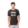 Fabstieve men Solid Round Neck Pure Cotton Brown (Vk-219_Print-89)