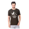 Fabstieve men Solid Round Neck Pure Cotton Brown (Vk-219_Print-9)