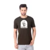 Fabstieve men Solid Round Neck Pure Cotton Brown (Vk-219_Print-90)