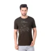 Fabstieve men Solid Round Neck Pure Cotton Brown (Vk-219_Print-97)