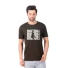Fabstieve men Solid Round Neck Pure Cotton Brown (Vk-219_Print-116)
