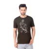 Fabstieve men Solid Round Neck Pure Cotton Brown (Vk-219_Print-122)