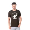 Fabstieve men Solid Round Neck Pure Cotton Brown (Vk-219_Print-133)