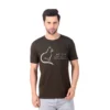 Fabstieve men Solid Round Neck Pure Cotton Brown (Vk-219_Print-102)