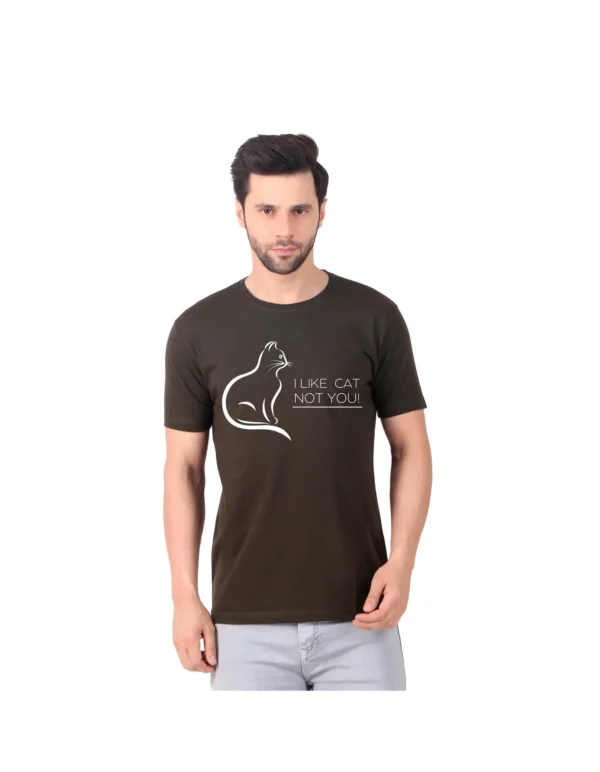 Fabstieve men Solid Round Neck Pure Cotton Brown (Vk-219_Print-102)