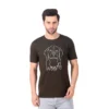 Fabstieve men Solid Round Neck Pure Cotton Brown (Vk-219_Print-138)