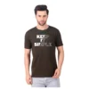 Fabstieve men Solid Round Neck Pure Cotton Brown (Vk-219_Print-14)
