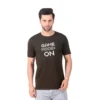 Fabstieve men Solid Round Neck Pure Cotton Brown (Vk-219_Print-142)