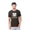 Fabstieve men Solid Round Neck Pure Cotton Brown (Vk-219_Print-155)
