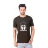 Fabstieve men Solid Round Neck Pure Cotton Brown (Vk-219_Print-156)