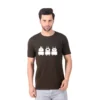 Fabstieve men Solid Round Neck Pure Cotton Brown (Vk-219_Print-157)