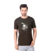 Fabstieve men Solid Round Neck Pure Cotton Brown (Vk-219_Print-158)