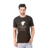 Fabstieve men Solid Round Neck Pure Cotton Brown (Vk-219_Print-159)