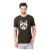Fabstieve men Solid Round Neck Pure Cotton Brown (Vk-219_Print-162)