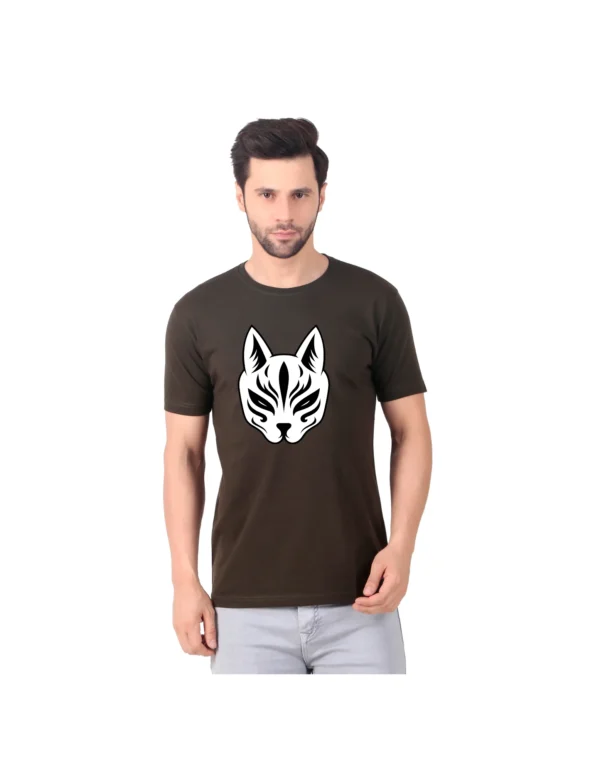 Fabstieve men Solid Round Neck Pure Cotton Brown (Vk-219_Print-162)
