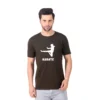 Fabstieve men Solid Round Neck Pure Cotton Brown (Vk-219_Print-163)