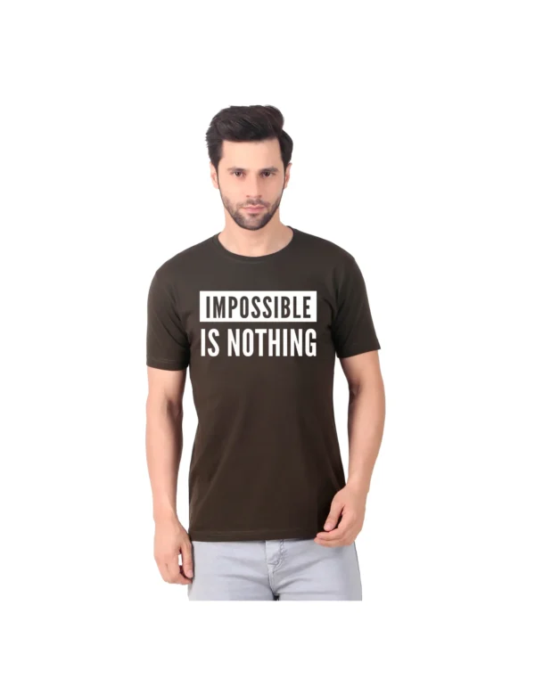 Fabstieve men Solid Round Neck Pure Cotton Brown (Vk-219_Print-24)