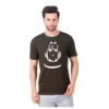 Fabstieve men Solid Round Neck Pure Cotton Brown (Vk-219_Print-27)