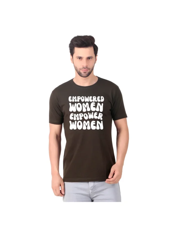 Fabstieve men Solid Round Neck Pure Cotton Brown (Vk-219_Print-29)