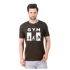 Fabstieve men Solid Round Neck Pure Cotton Brown (Vk-219_Print-30)
