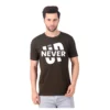 Fabstieve men Solid Round Neck Pure Cotton Brown (Vk-219_Print-32)
