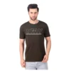 Fabstieve men Solid Round Neck Pure Cotton Brown (Vk-219_Print-36)