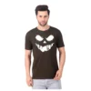 Fabstieve men Solid Round Neck Pure Cotton Brown (Vk-219_Print-4)