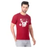 Fabstieve men Solid Round Neck Pure Cotton Brown (Vk-219_Print-109)
