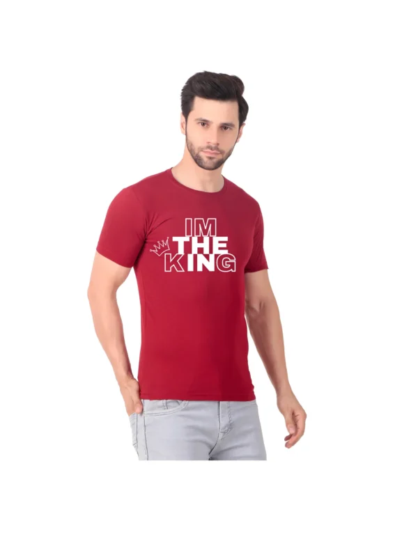 Fabstieve men Solid Round Neck Pure Cotton Brown (Vk-219_Print-42)