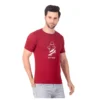 Fabstieve men Solid Round Neck Pure Cotton Brown (Vk-219_Print-11)