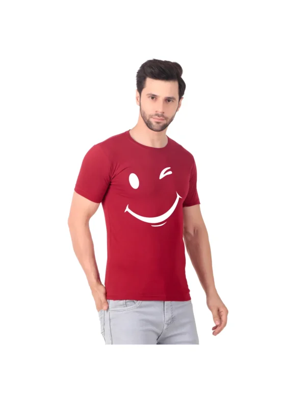 Fabstieve men Solid Round Neck Pure Cotton Brown (Vk-219_Print-6)